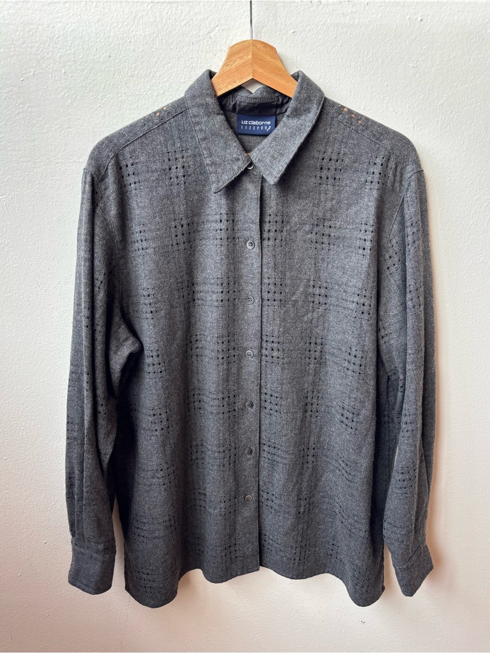 Liz Claiborne Men's Charcoal Button-Front Shirt Jacket